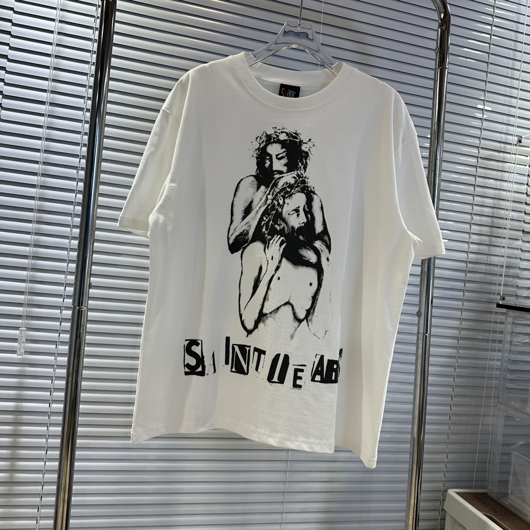 セントマイケル激安通販スーパーコピー半袖Tシャツコットンホワイト柔らかい高級花柄_1