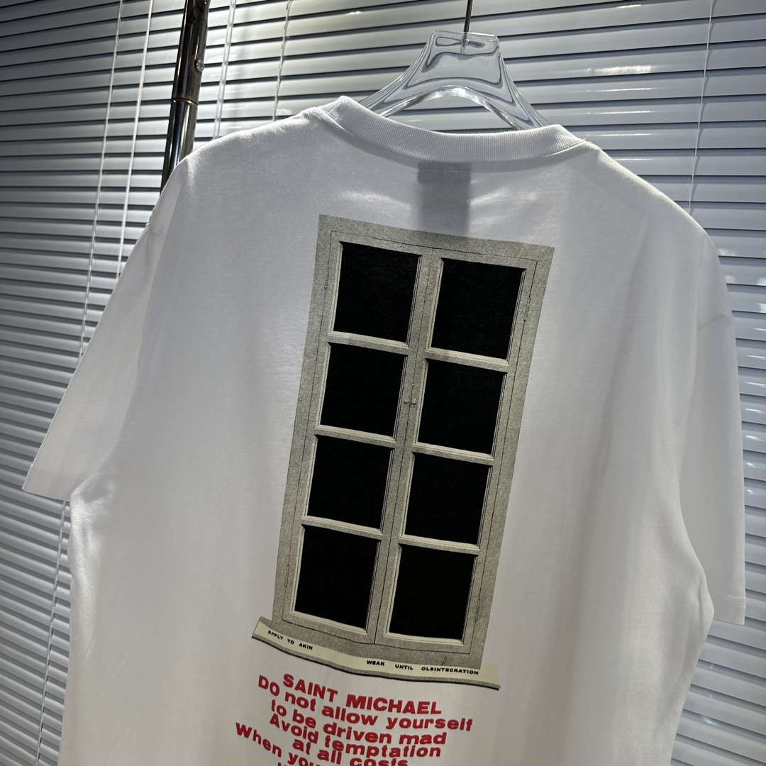 セントマイケル2024新作スーパーコピー半袖Tシャツコットンホワイト柔らかい高級花柄レディースメンズ_5