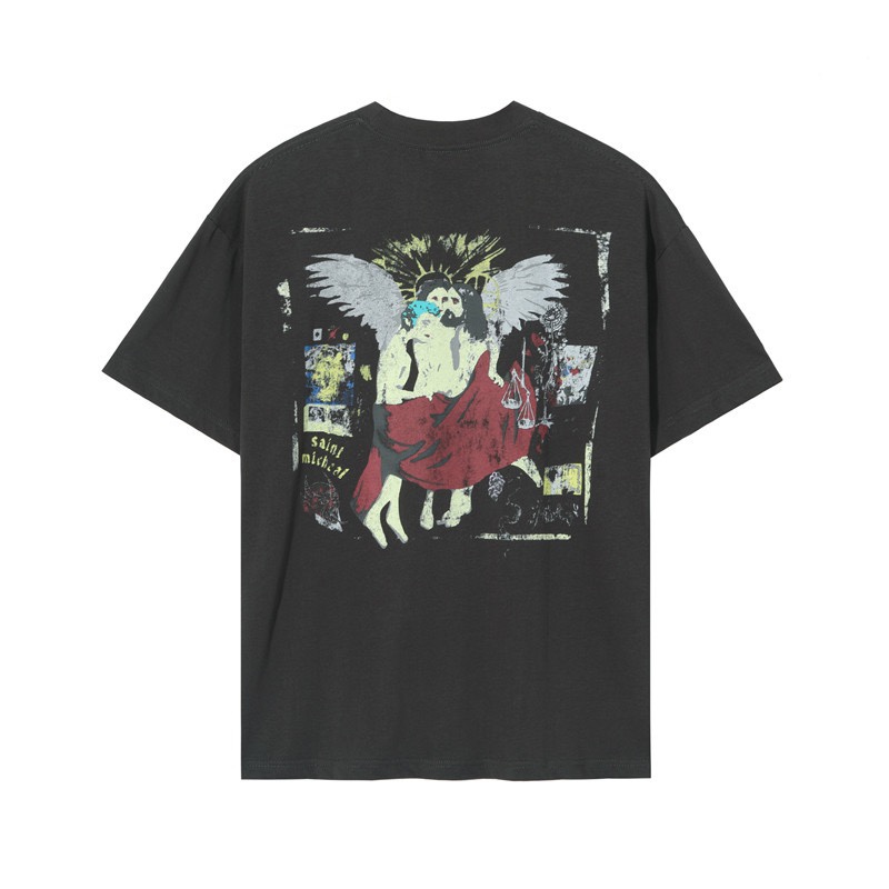 セントマイケルスーパーコピー半袖Tシャツコットンブラック柔らかい高級花柄_2