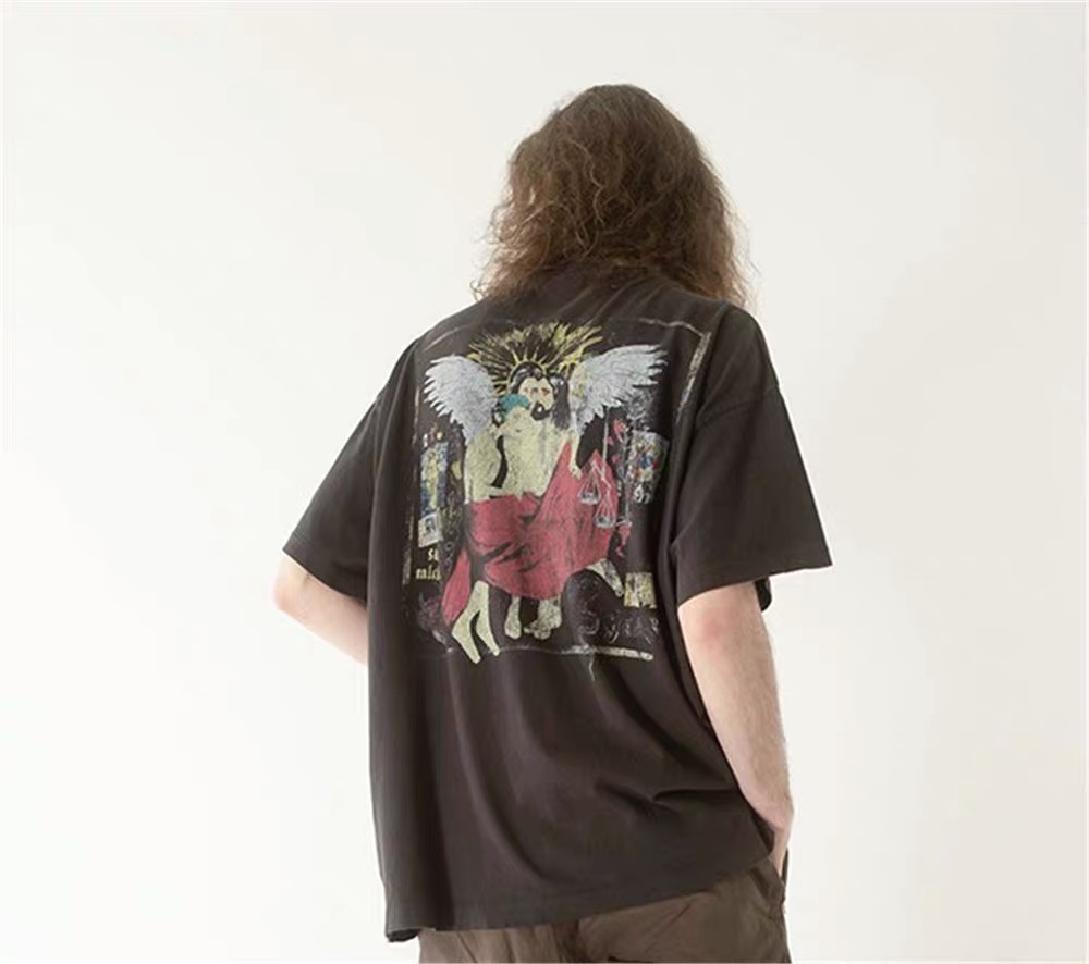 セントマイケルスーパーコピー半袖Tシャツコットンブラック柔らかい高級花柄_7
