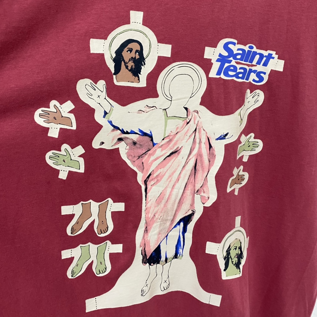 セントマイケルSAINTMICHAEL限定スーパーコピー半袖Tシャツコットンレッド柔らかい高級花柄_4