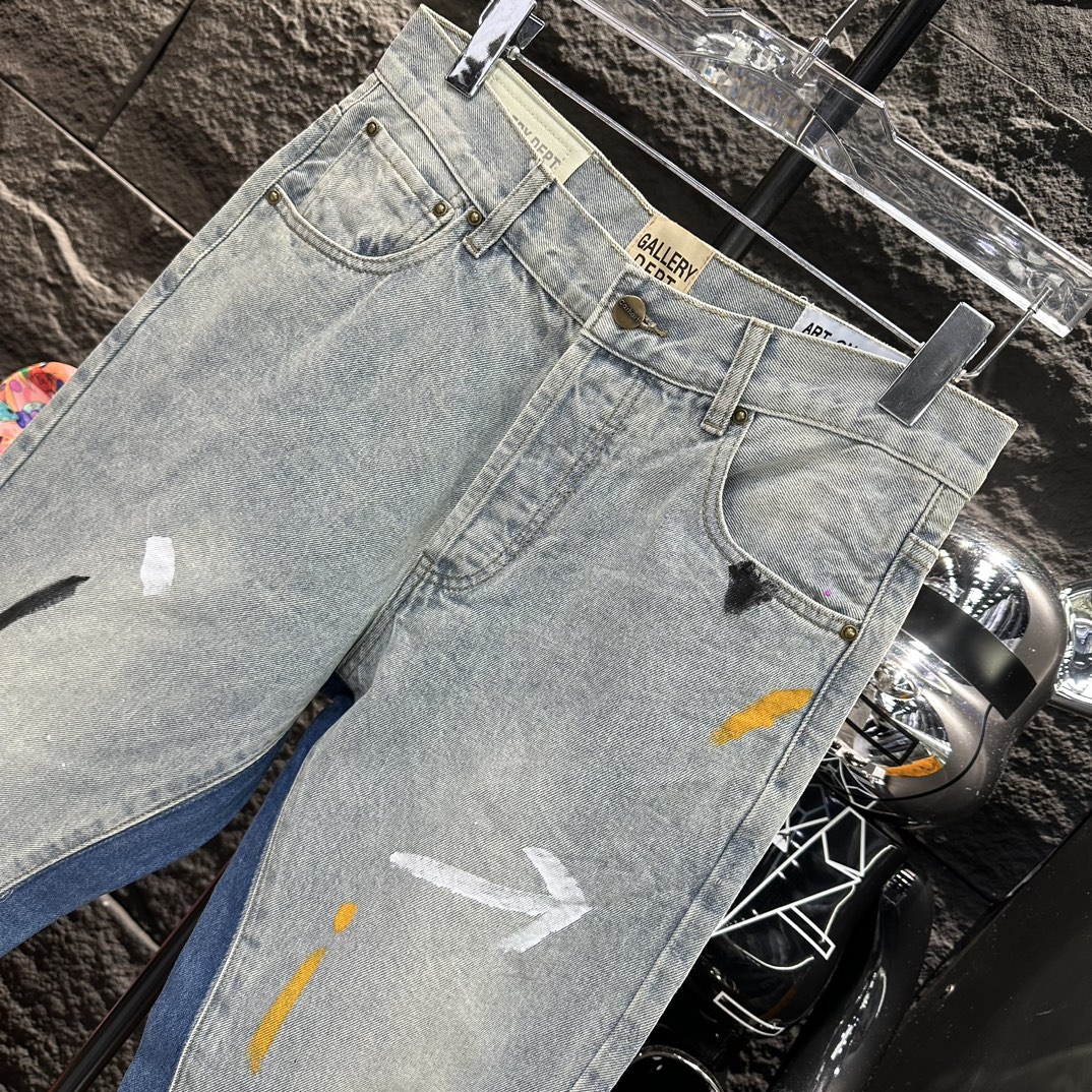 お得100%新品 ギャラリーデプト 偽物 見分け方偽物 シンプル ジンーズ ズボン 夏春 ブルー_3