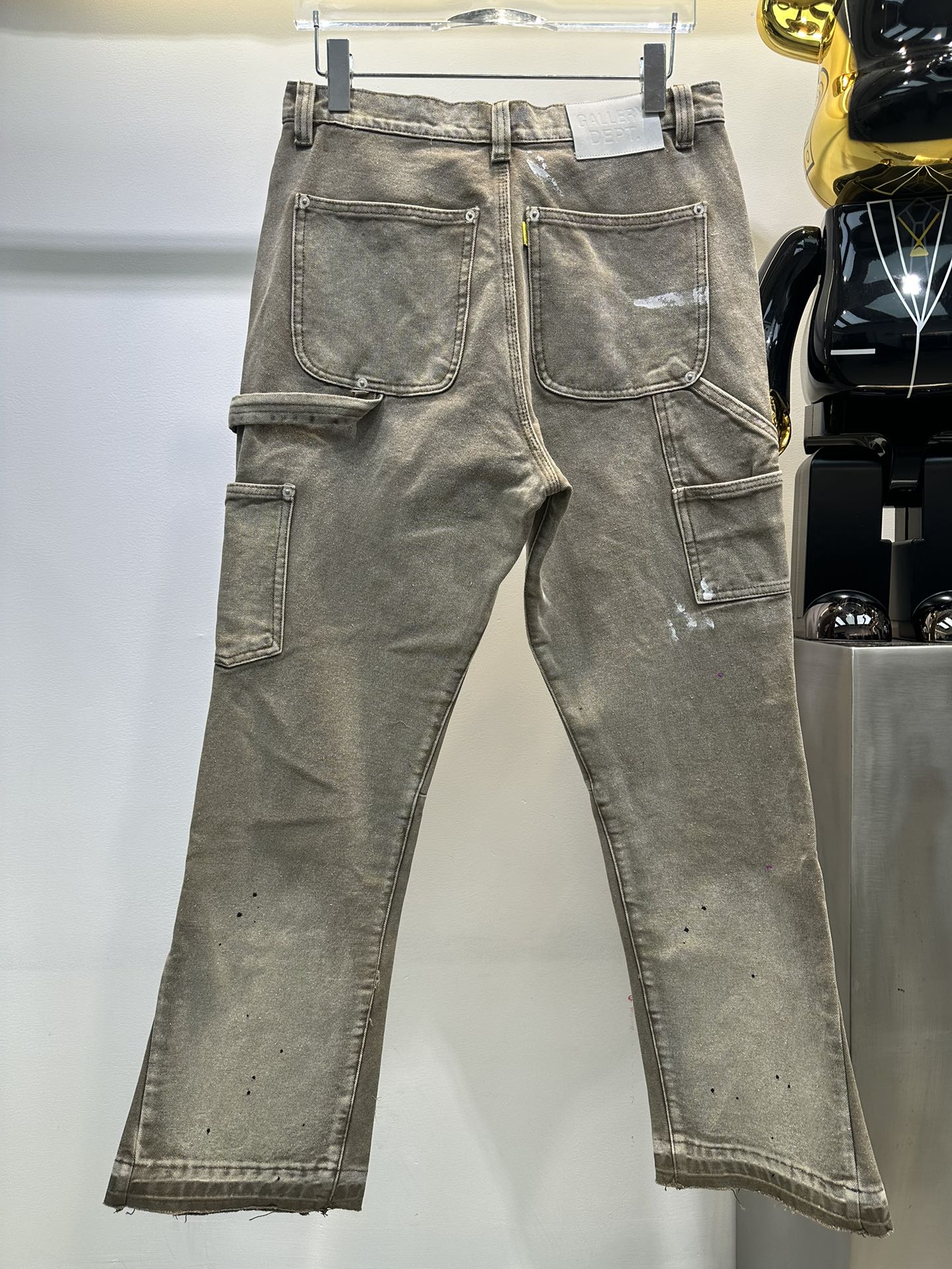 人気品!!ギャラリーデプト スウェット偽物 ラッパズボン パッチ付き デニム ジンーズ 柔らかい グレイ_2
