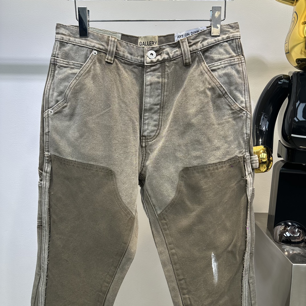 人気品!!ギャラリーデプト スウェット偽物 ラッパズボン パッチ付き デニム ジンーズ 柔らかい グレイ_3