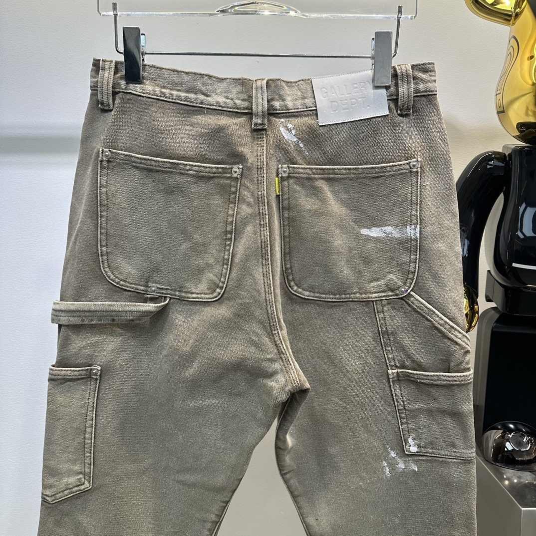 人気品!!ギャラリーデプト スウェット偽物 ラッパズボン パッチ付き デニム ジンーズ 柔らかい グレイ_5