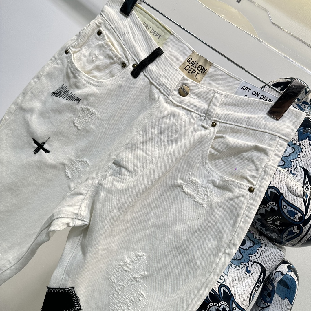 抜群な存在感 ギャラリーデプト デニムｎ級品 新品 人気  ダメージデニム ジンーズ 柔らかい  ホワイト_3