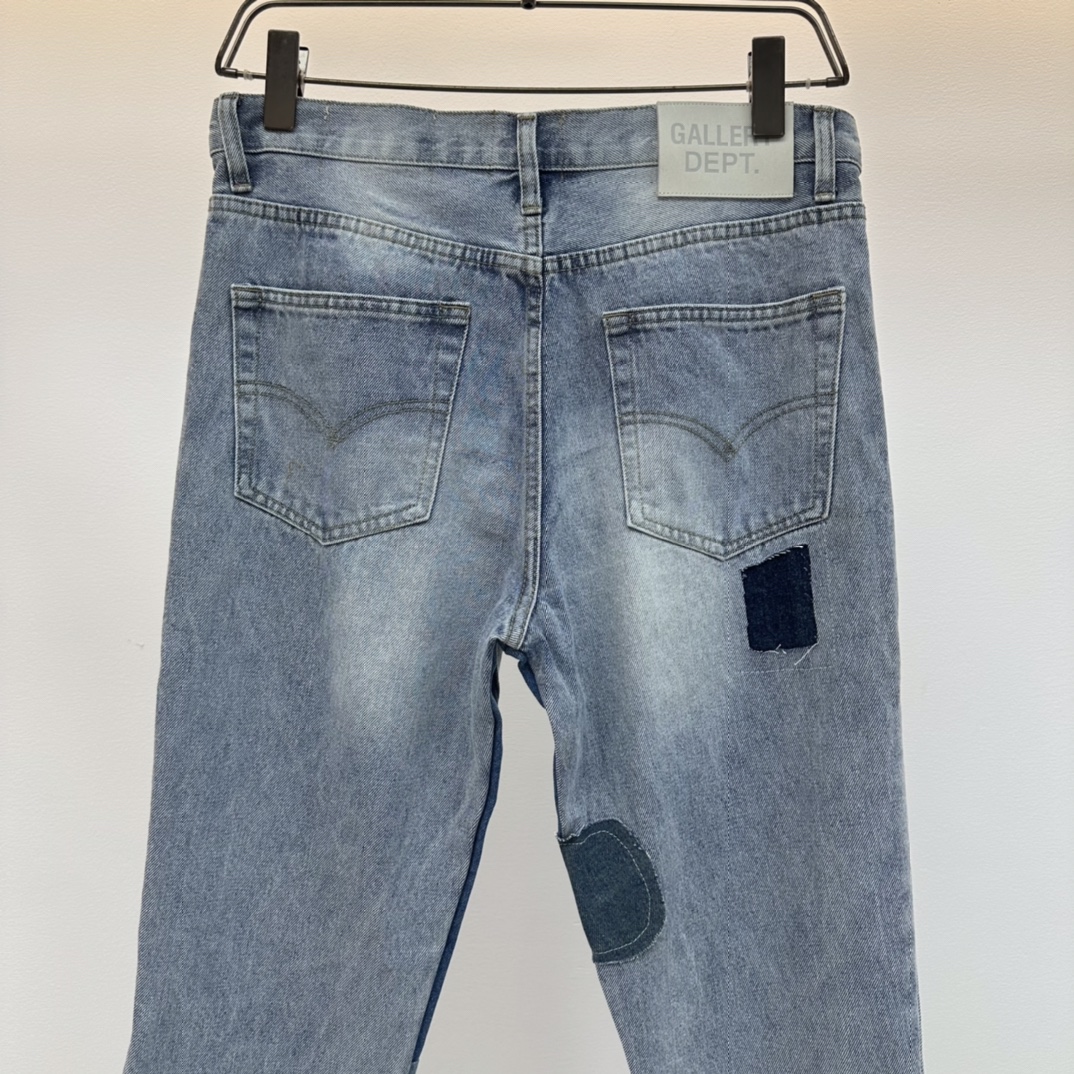 夏 新作登場ギャラリーデプト スウェットパンツｎ級品 シンプル 美脚 ジンーズ デニム パッチ ブルー_9