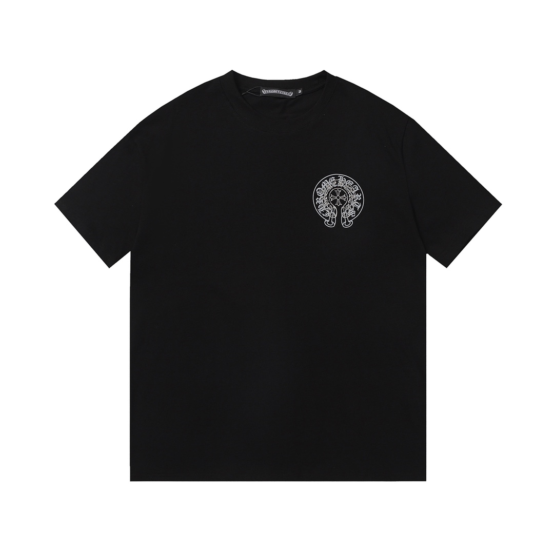 人気定番豊富なクロムハーツtシャツサイズ感コピー 柔らかい 人気トップス ブラック_1