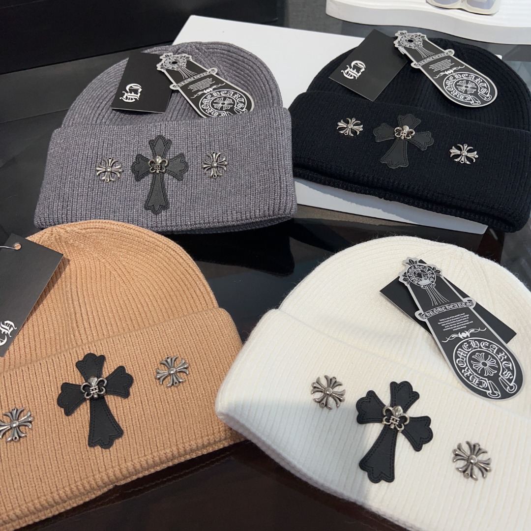 最安値 クロムハーツキャップコーデコピー 肌に優しい 暖かい 防寒・保温強化 ニットキャップ ベージュ_9