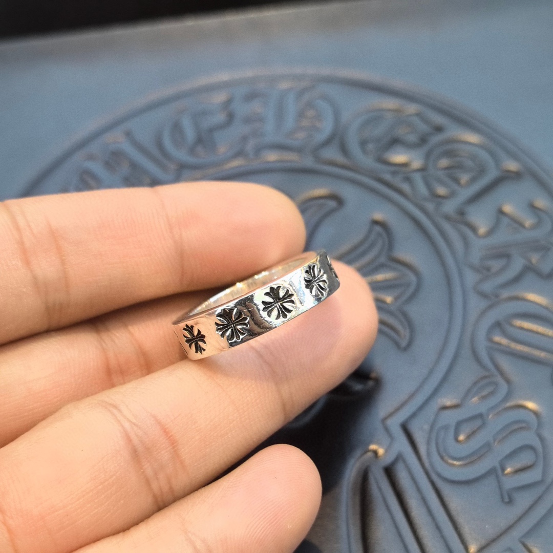 シンプルな形デザイン クロムハーツ指輪 買取コピー 純銀リング ゴシックデザイン シルバー_6