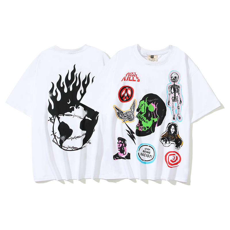 2024定番人気ギャラリーデプト サイズ感コピー 人気品 シンプル 半袖Tシャツ 純綿 髑髏 ホワイト_1