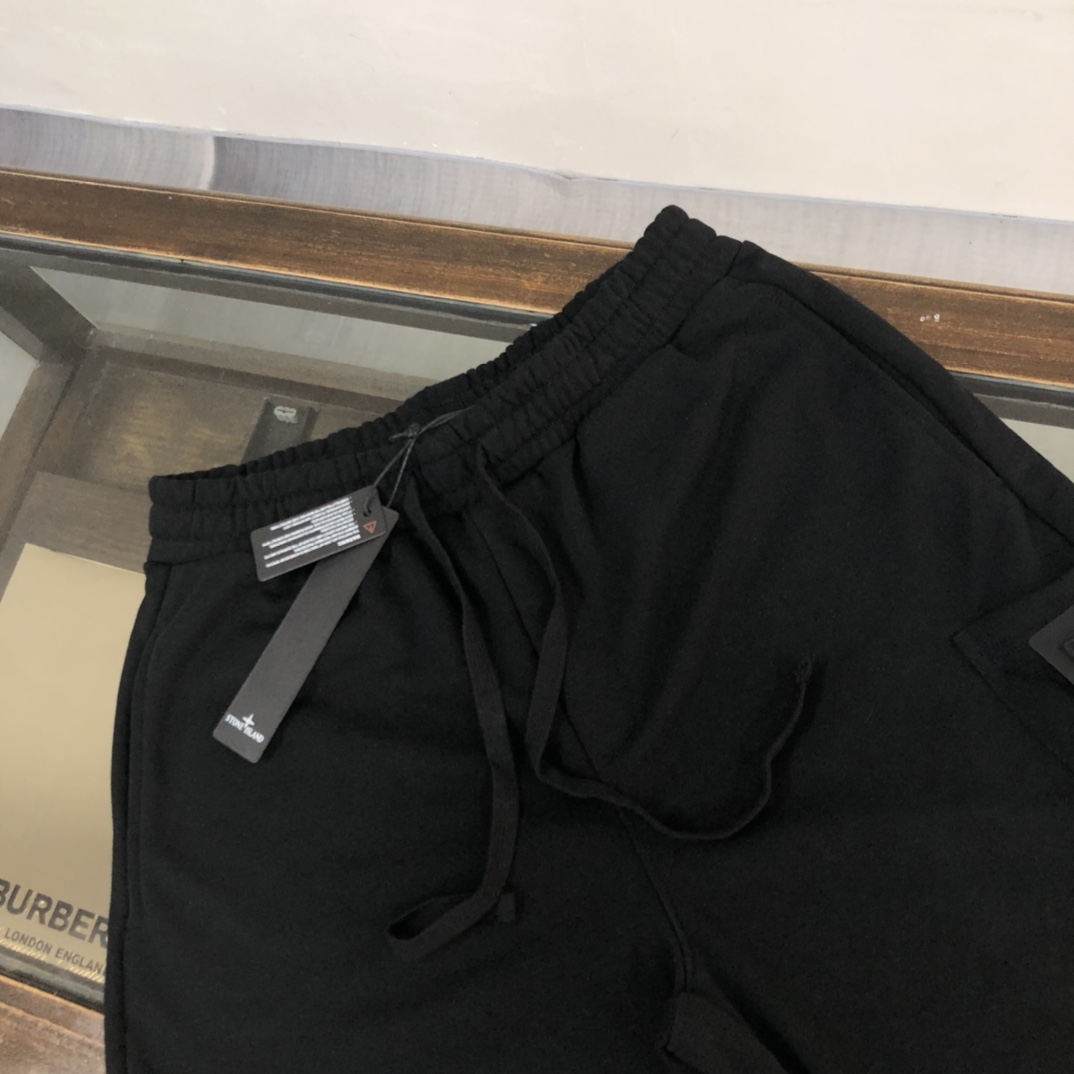 人気ストーン アイランド 半 ズボンｎ級品 シンプル 人気 春夏ズボン ショットパンツ ブラック_6