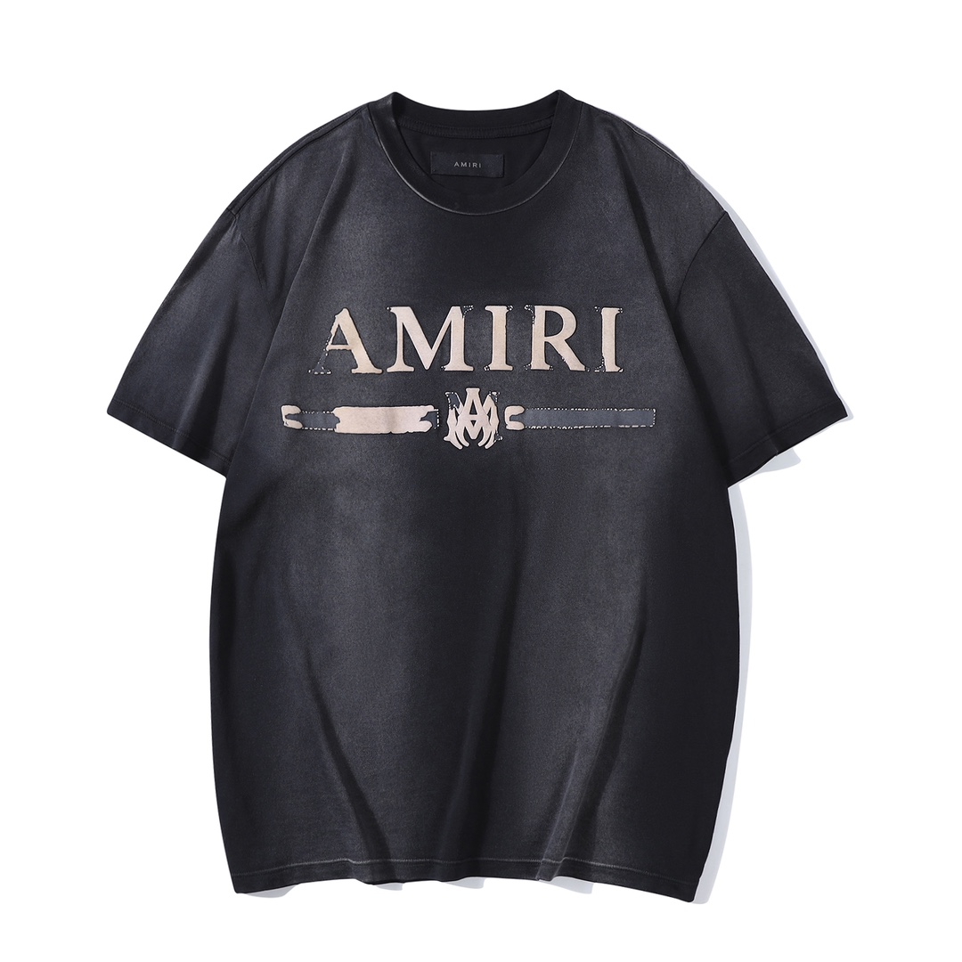 夏新款アミリシャツｎ級品 Tシャツ トップス 人気商品 シンプル 短袖 ブラック_1