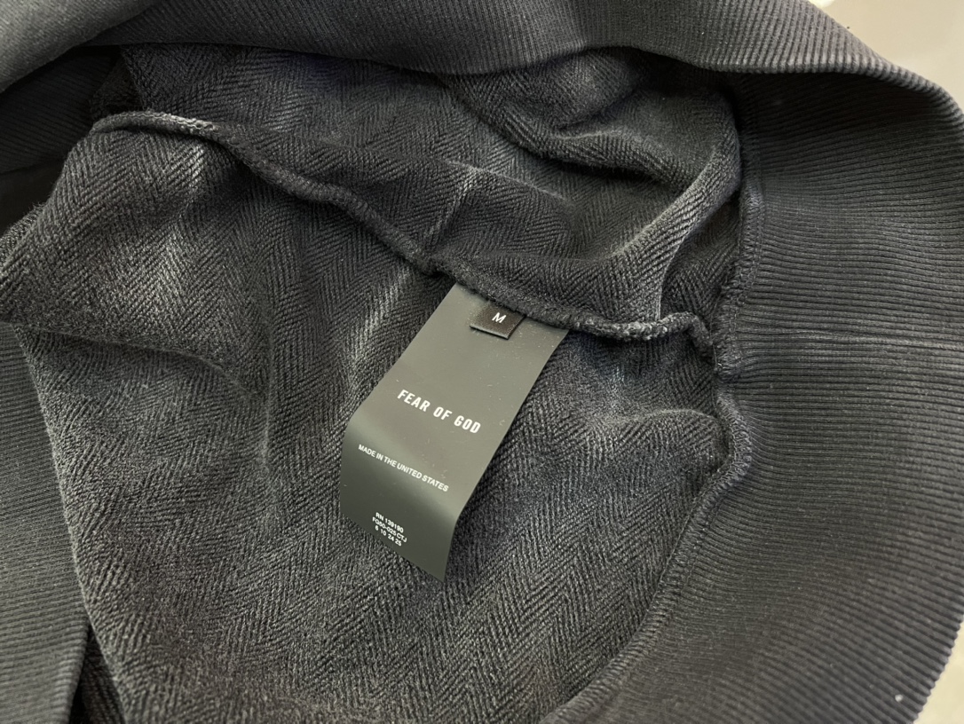 高級品通販フィアオブゴッド コーデ激安通販 シンプル 純綿パーカー ファッション 男女兼用 ブラック_6
