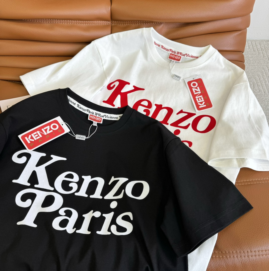 ケンゾー偽物スーパーコピー半袖Tシャツコットンホワイト柔らかい高級花柄_2