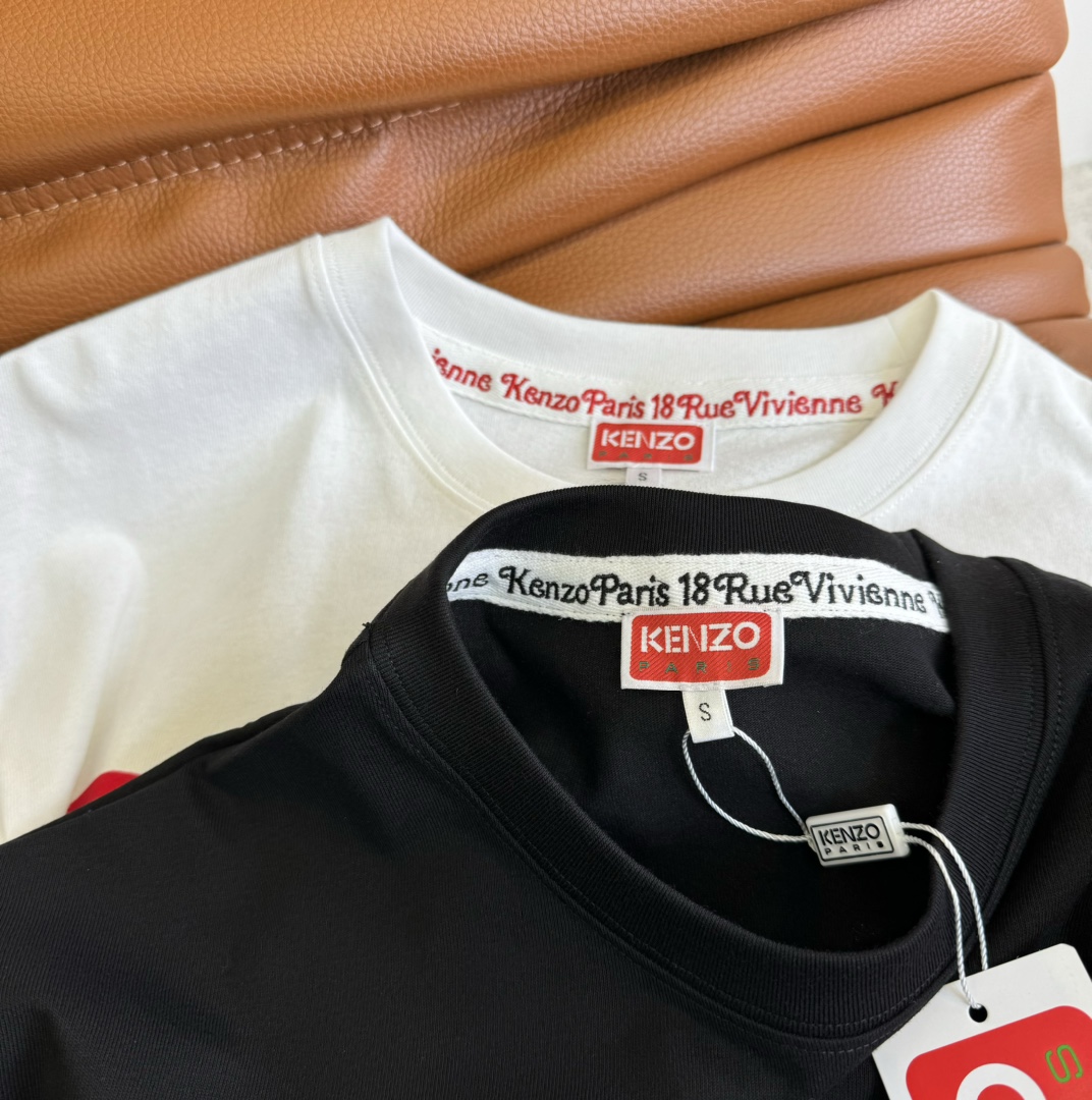 ケンゾー偽物スーパーコピー半袖Tシャツコットンホワイト柔らかい高級花柄_3