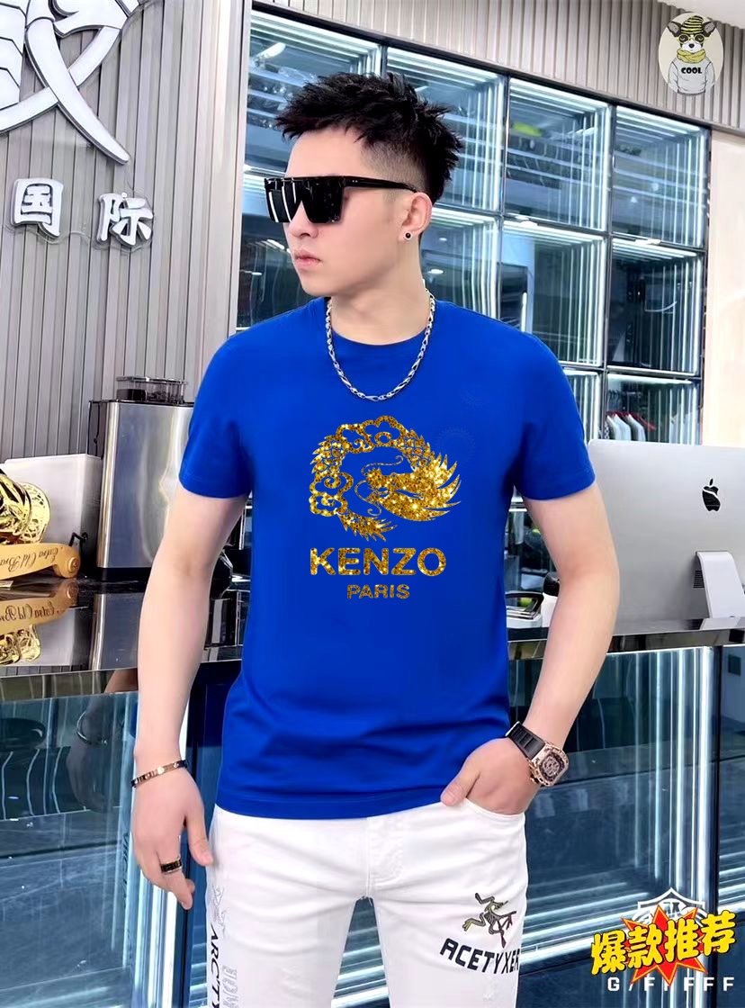 ケンゾー激安通販スーパーコピー半袖Tシャツコットンブラック柔らかい高級花柄メンズ_2