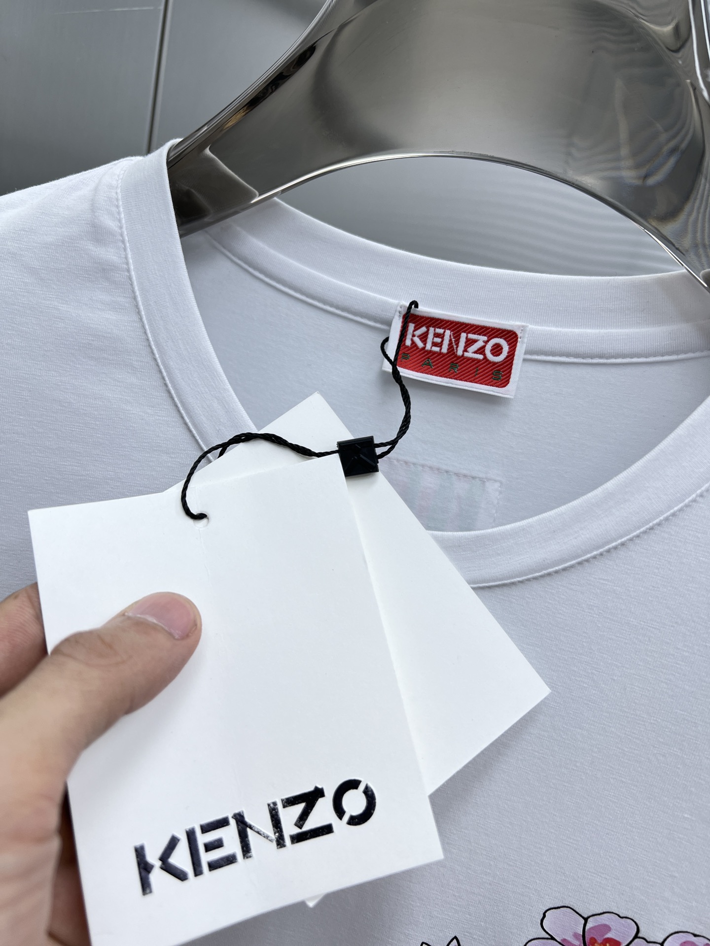 ケンゾー2024新作スーパーコピー半袖Tシャツコットンホワイト柔らかい高級花柄_3