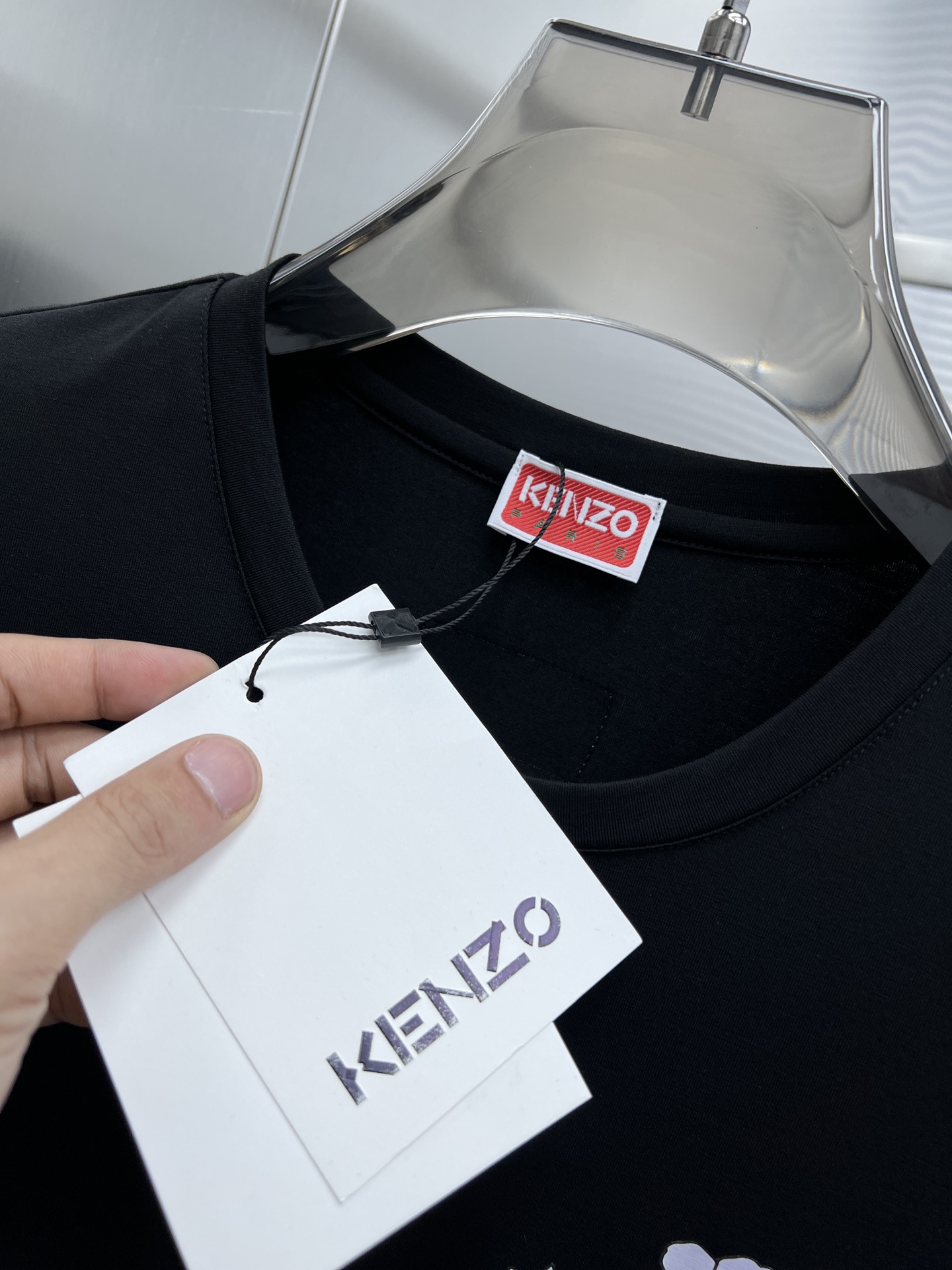 ケンゾーKENZO限定スーパーコピー半袖Tシャツコットンブラック柔らかい高級花柄_4