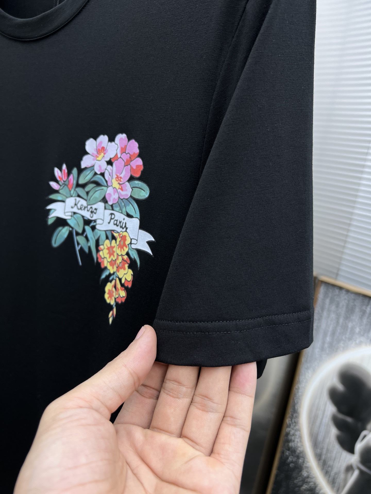ケンゾーKENZO限定スーパーコピー半袖Tシャツコットンブラック柔らかい高級花柄_6