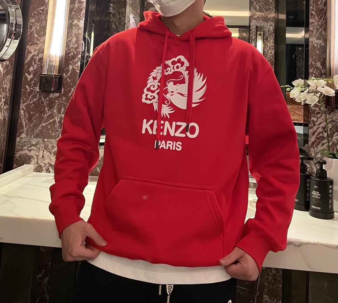 ケンゾーKENZO限定スーパーコピーパーカーコットンレッドおしゃれ軽い花柄柔らかい_2