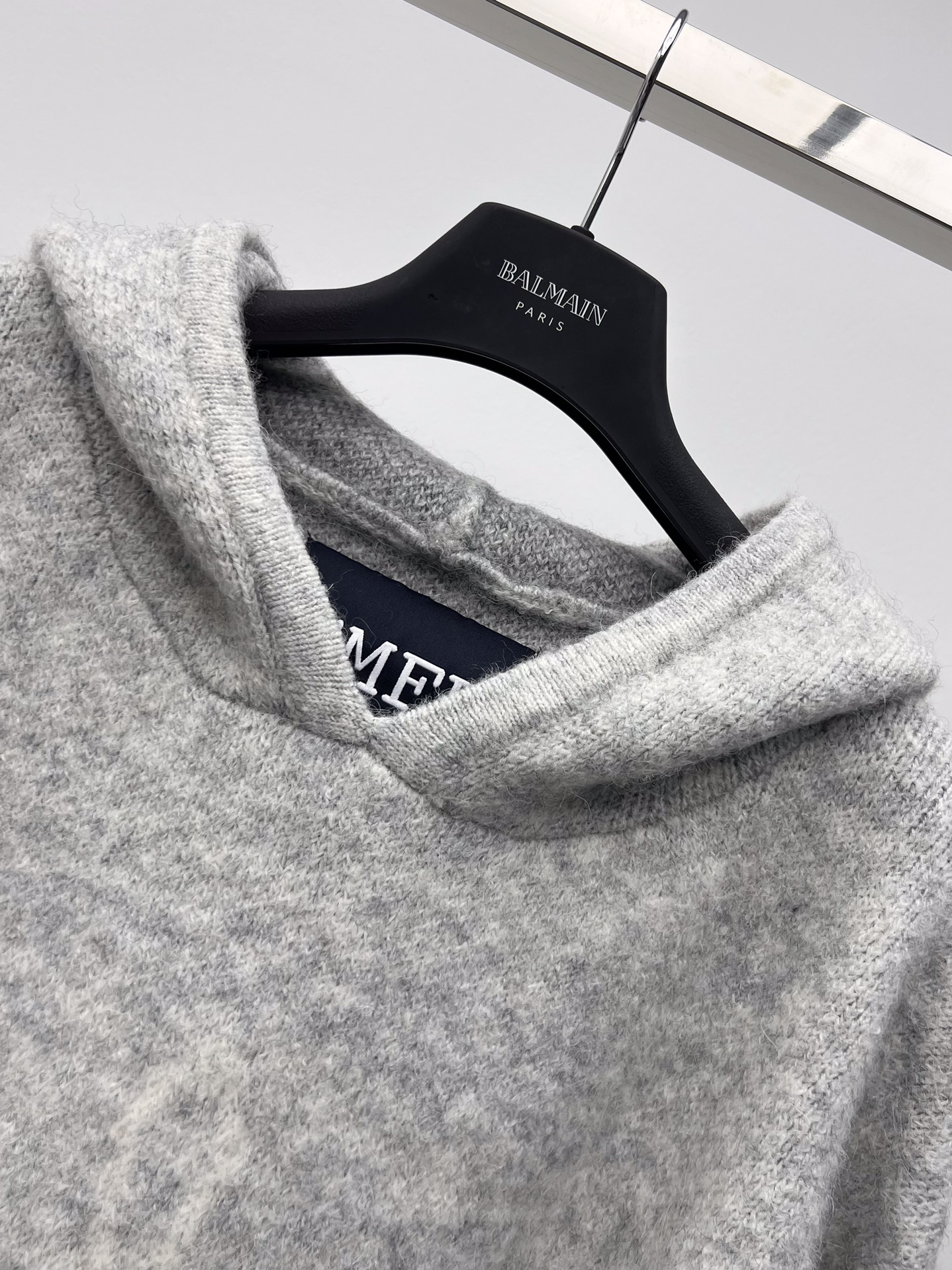 SMFK【お買い得豊富なセーター ami激安通販 トップス 柔らかい ウール 暖かい フード付き グレイ_3