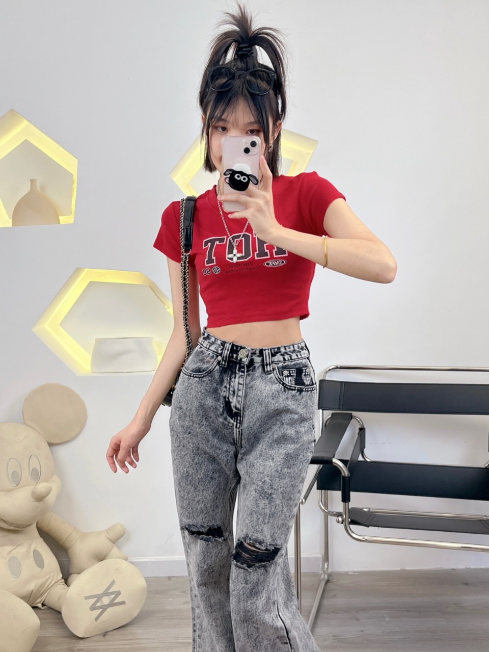 tシャツamiｎ級品 デニムジーンズ 人気品 カジュアルパンツ ラッパズボン ファッション ブルー_5