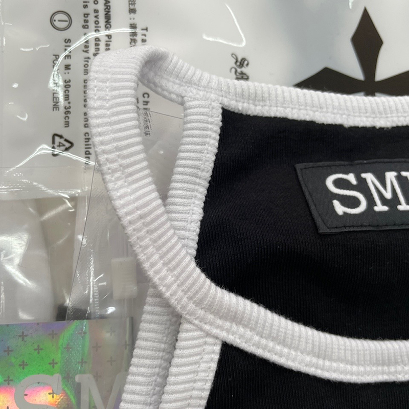 SMFKtシャツヤーンとは偽物 無袖トップス チョッキ ジレー カジュアル ブラック_4