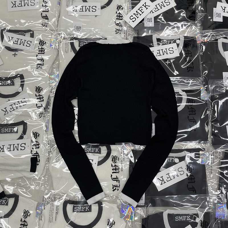 SMFK セーター メーカー激安通販 人気 暖かい ショットトップス 秋冬服 シンプル 2色可選 ブラック_2