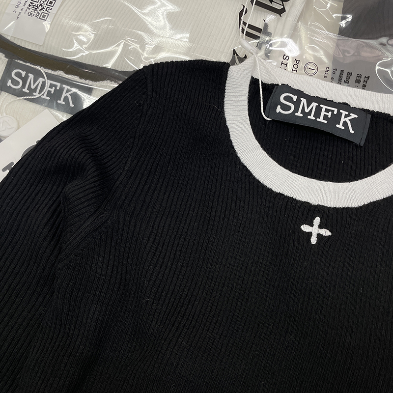SMFK セーター メーカー激安通販 人気 暖かい ショットトップス 秋冬服 シンプル 2色可選 ブラック_4