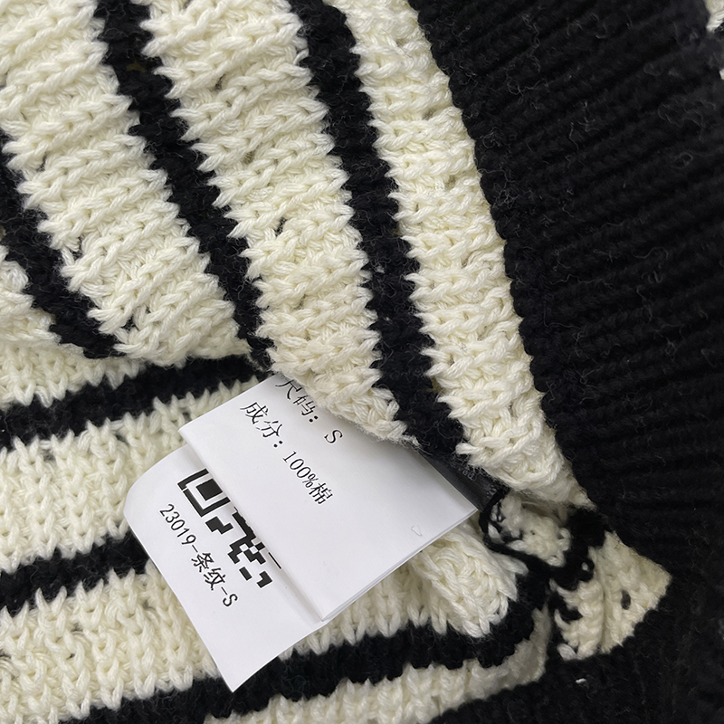 smfkセーター アマゾン偽物 暖かい ショットセーター 秋冬服 シンプル レディース 縞 ホワイト_9