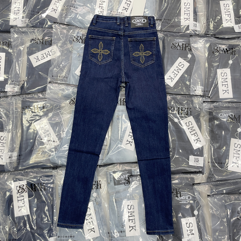 smfkデニム ジーンズ samurai jeans jp偽物 ズボン人気 快適 カジュアルパンツ 美脚 深いブルー_2