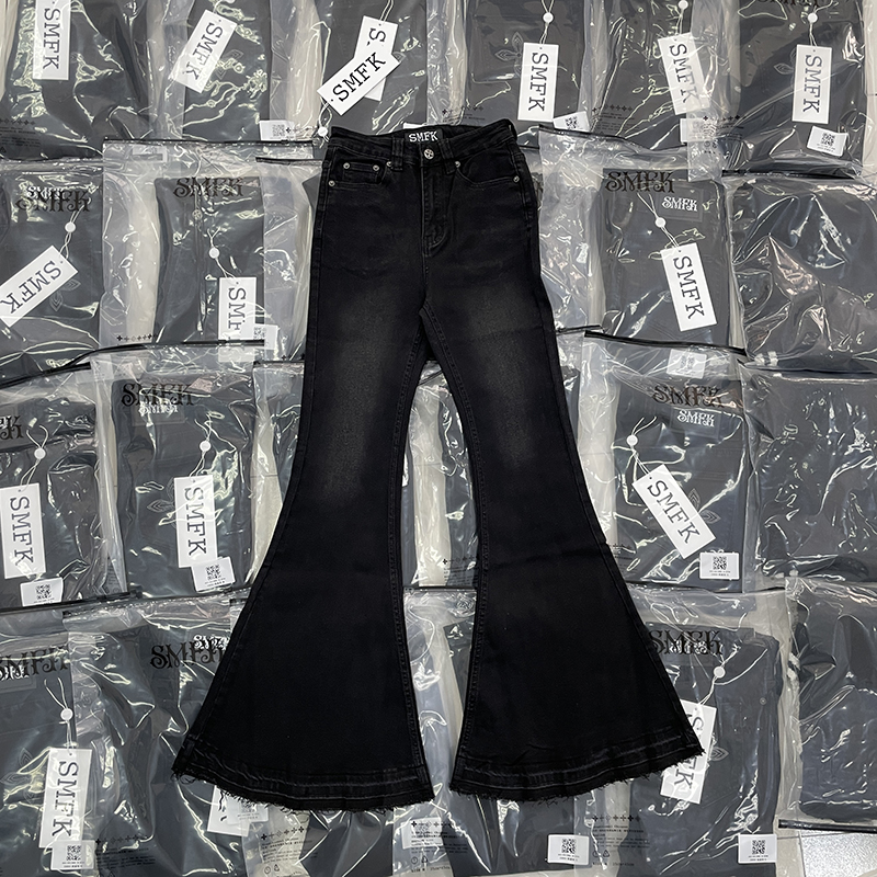 smfkデニム ジーンズ ジーンズ さめーｎ級品 ラッパズボン人気 カジュアルパンツ ブラック_1