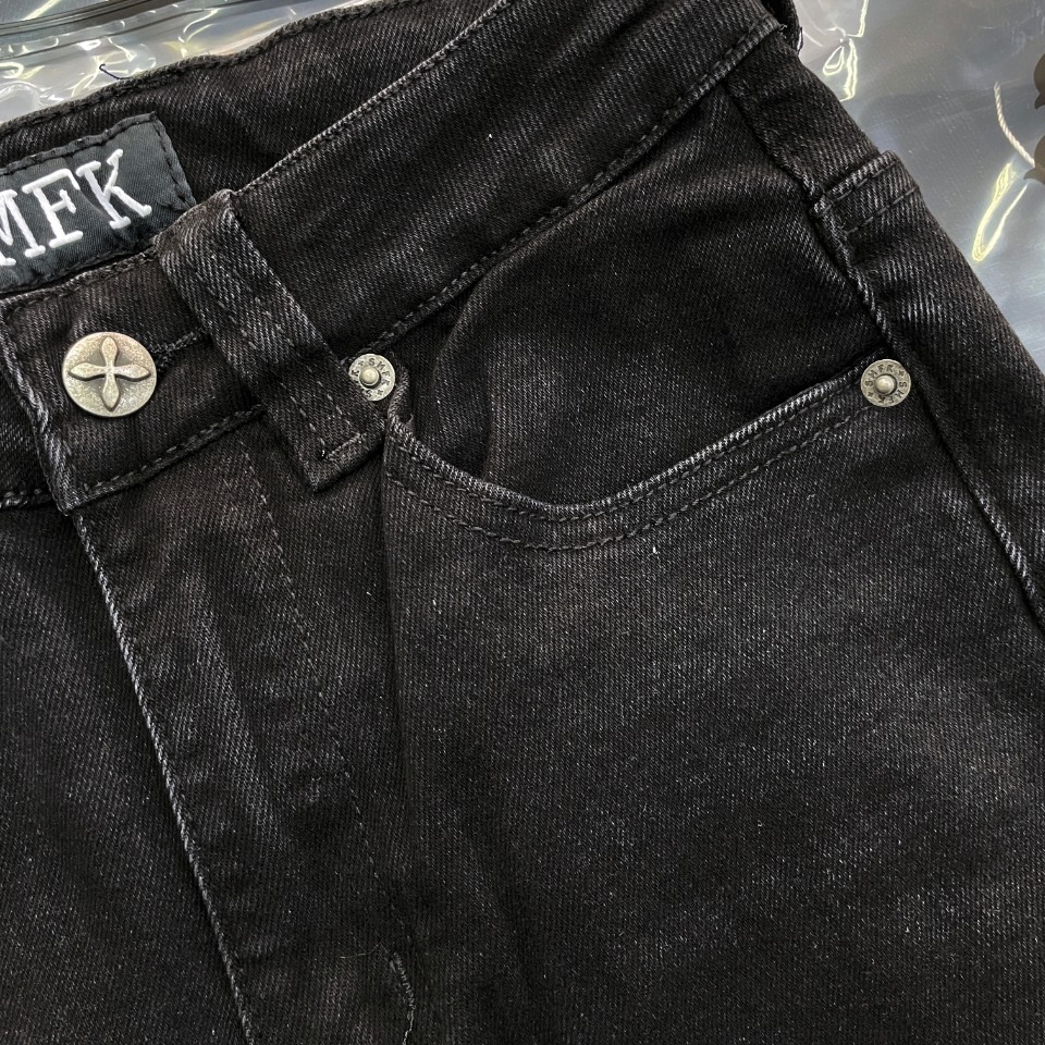 smfkデニム ジーンズ ジーンズ さめーｎ級品 ラッパズボン人気 カジュアルパンツ ブラック_6