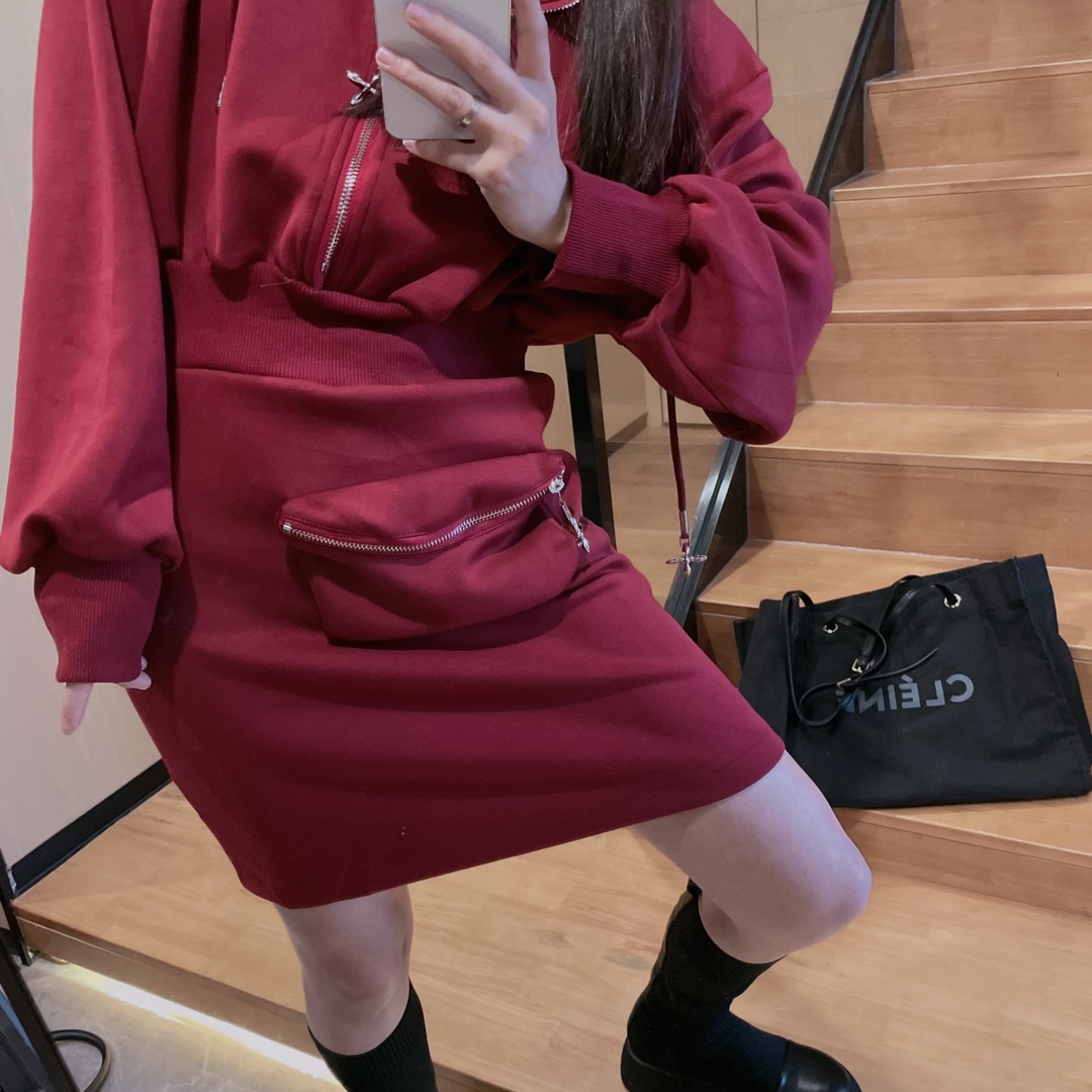 SMFKスカートインスカート激安通販 レディース セクシー フード付き ワンピース 3色可選_2