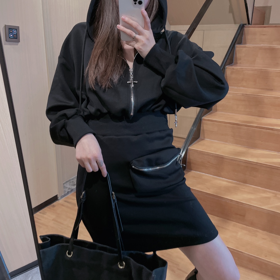 SMFKスカートインスカート激安通販 レディース セクシー フード付き ワンピース 3色可選_8