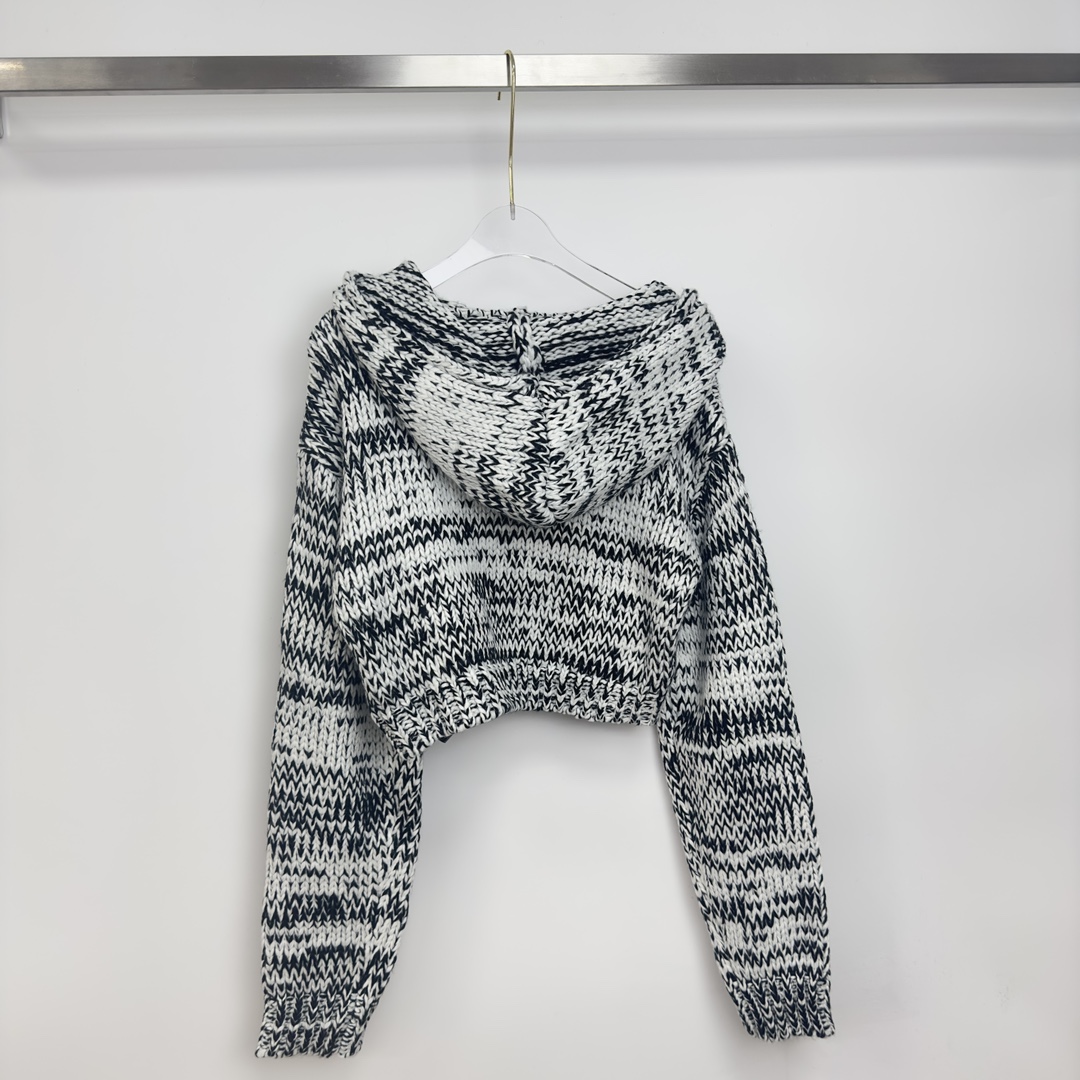 新商品! SMFKセーターキット偽物 暖かい ウール 柔らかい おしゃれ セクシー 黒白 刺繡 ブラック_2