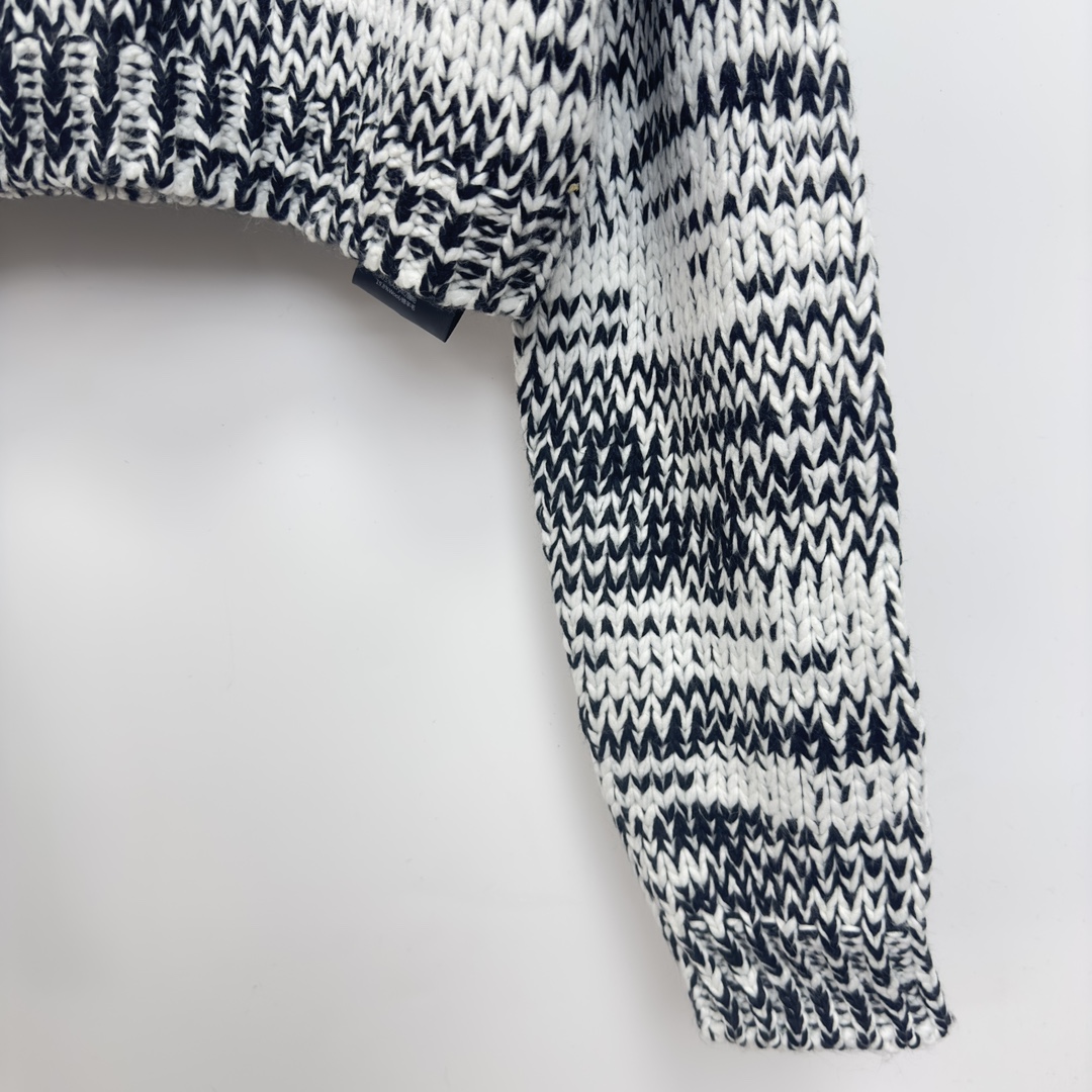 新商品! SMFKセーターキット偽物 暖かい ウール 柔らかい おしゃれ セクシー 黒白 刺繡 ブラック_4
