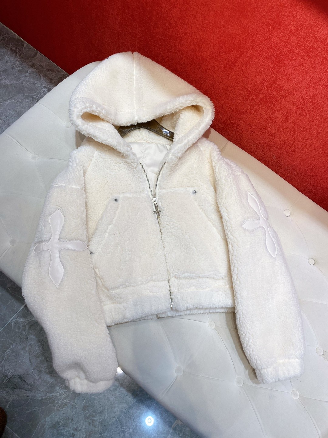 SMFKジャケットモコモコスーパーコピー 秋冬服 暖かい 人気品 柔らかい レディース もこもこ 高級 ホワイト_3