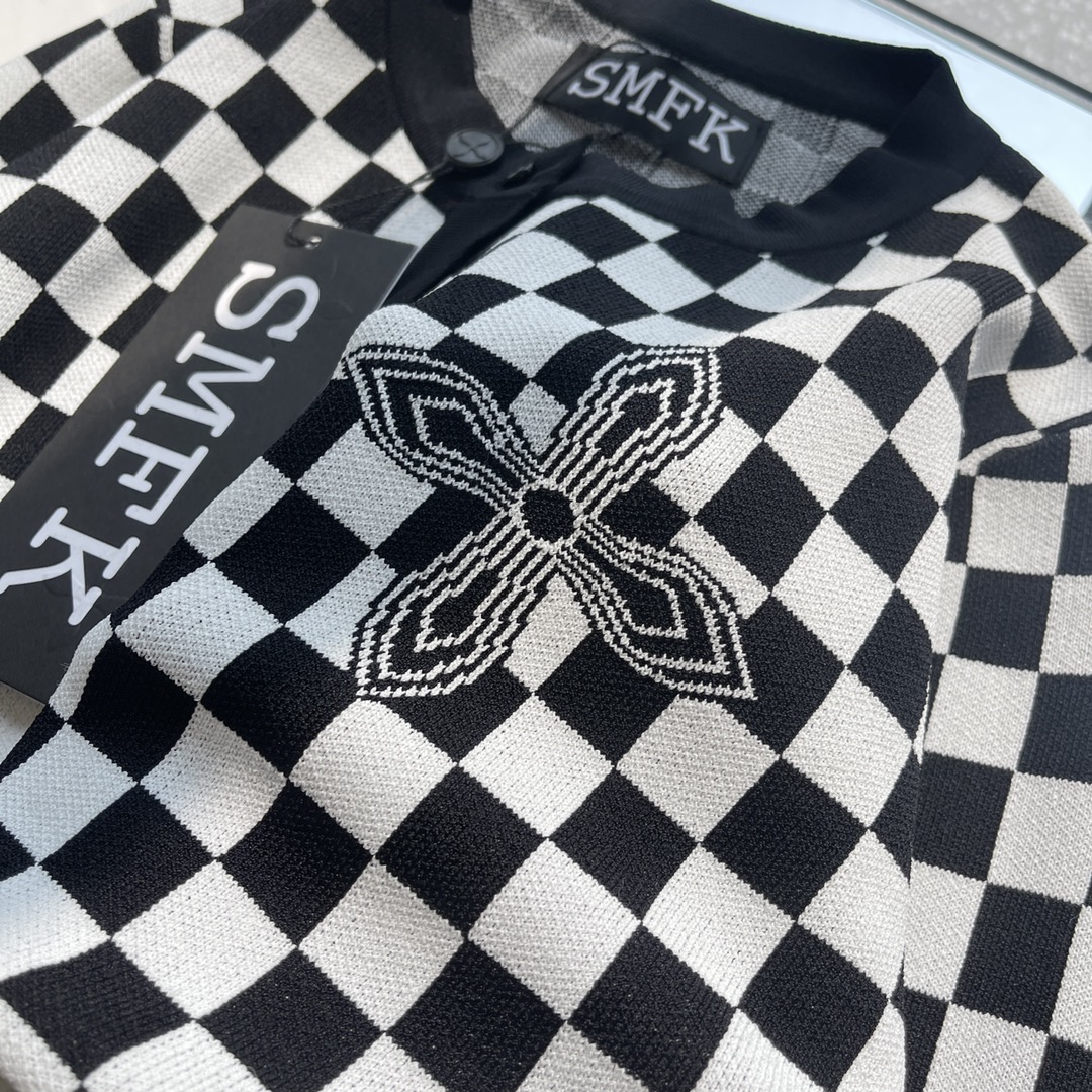 smfk サンダルスーパーコピー アウター ファッション 人気ジャケット レディース 格子模様 ブラック_8