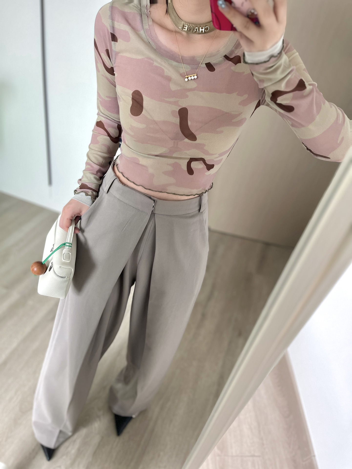 SMFKtシャツヤーン バッグスーパーコピー 半身トップス ファッション 長袖 セクシー 純綿 シンプル ピンク_2