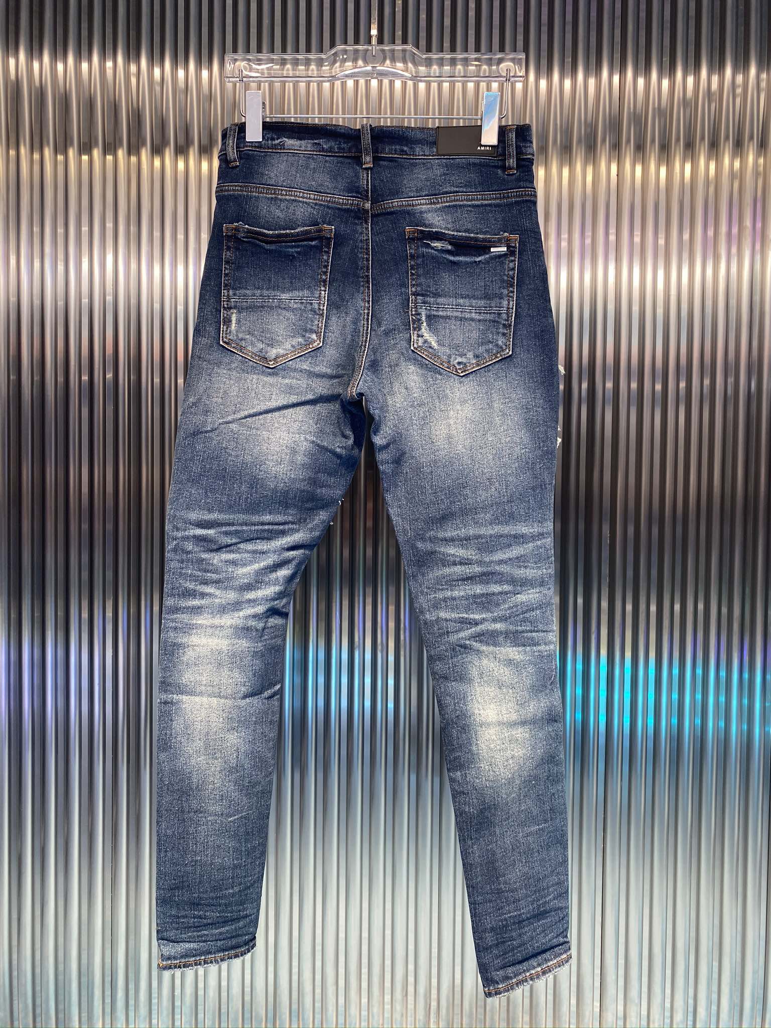 amili 服ｎ級品 デニム ジーンズ 美脚ズボン ブラックダメージ ファッション ブルー_2
