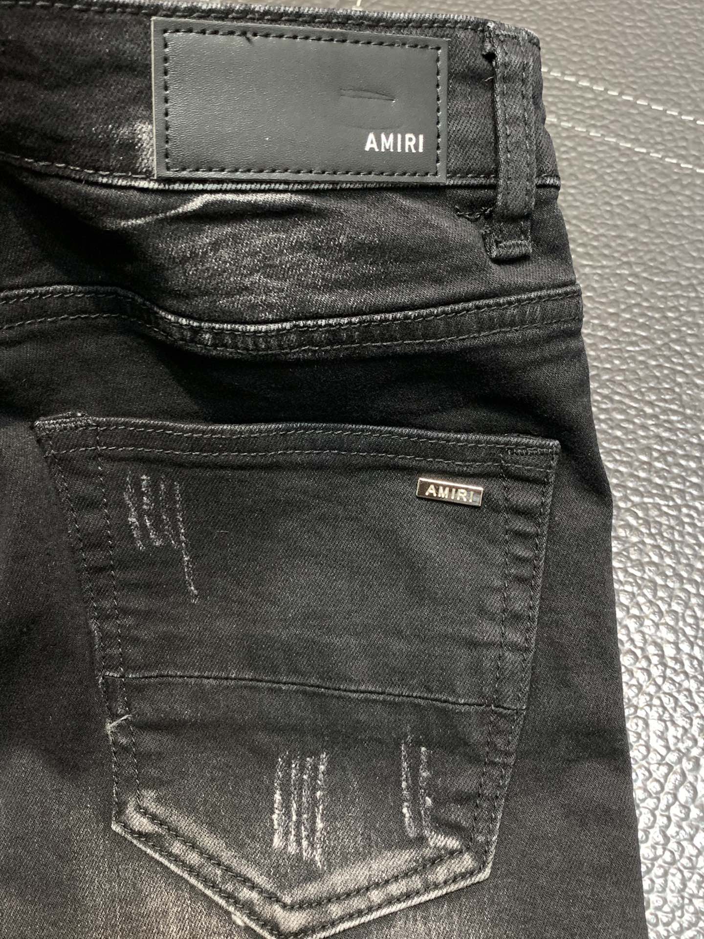 お得100%新品 amiri ハイ ブランドｎ級品 美脚ズボン デニム ジーンズ  夏服 天使プリント ブラック_7