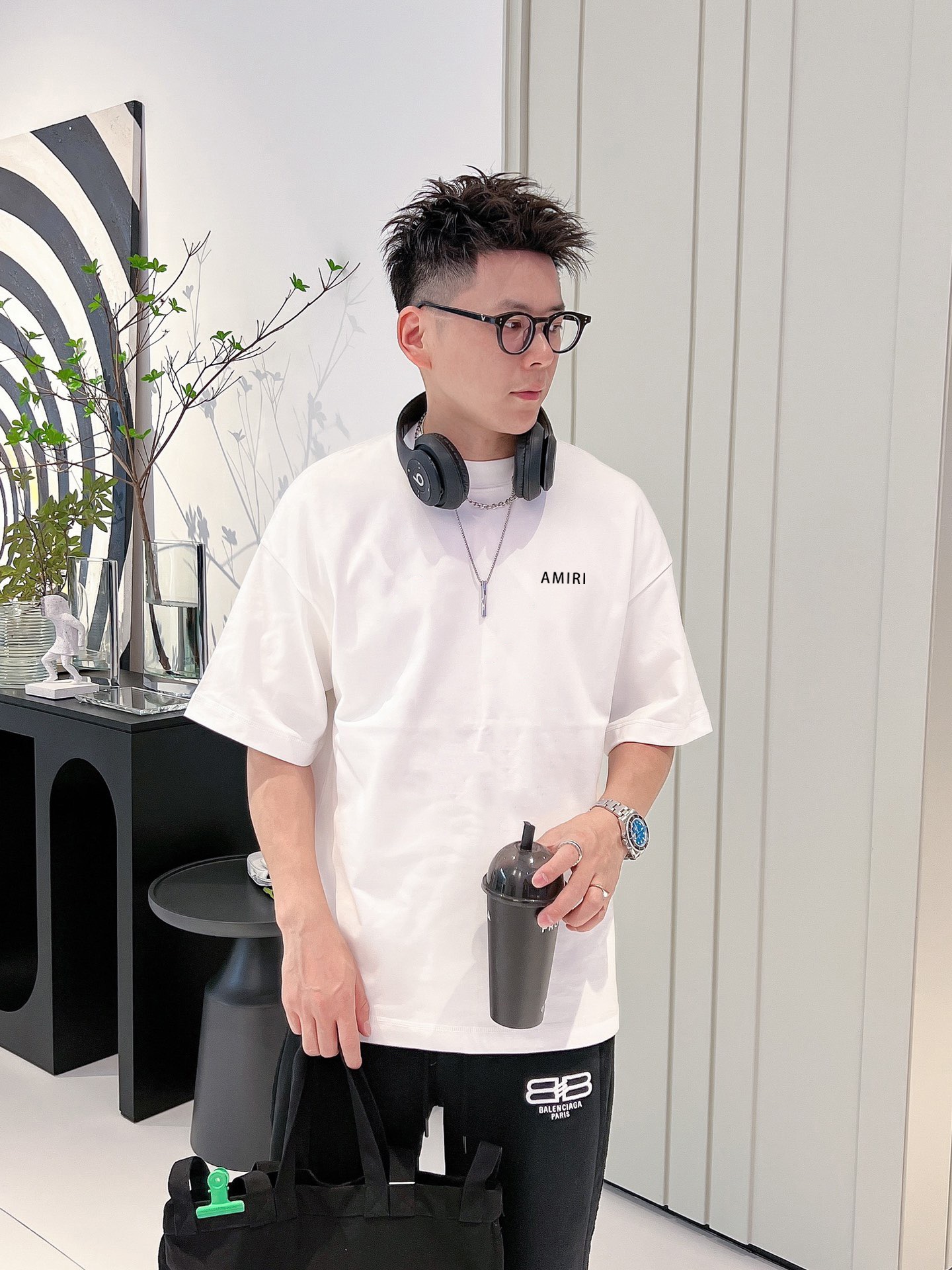 アミリtシャツｎ級品 短袖 トップス 人気もの シンプル 純綿 ファッション 個性的 24年夏新款 ホワイト_7