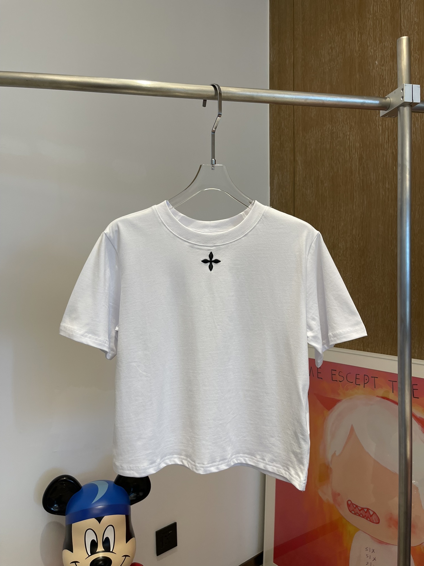 smfkシャツｎ級品 純綿 シンプルトップス 短袖 十字刺繍 ゆったり 人気もの ホワイト_1