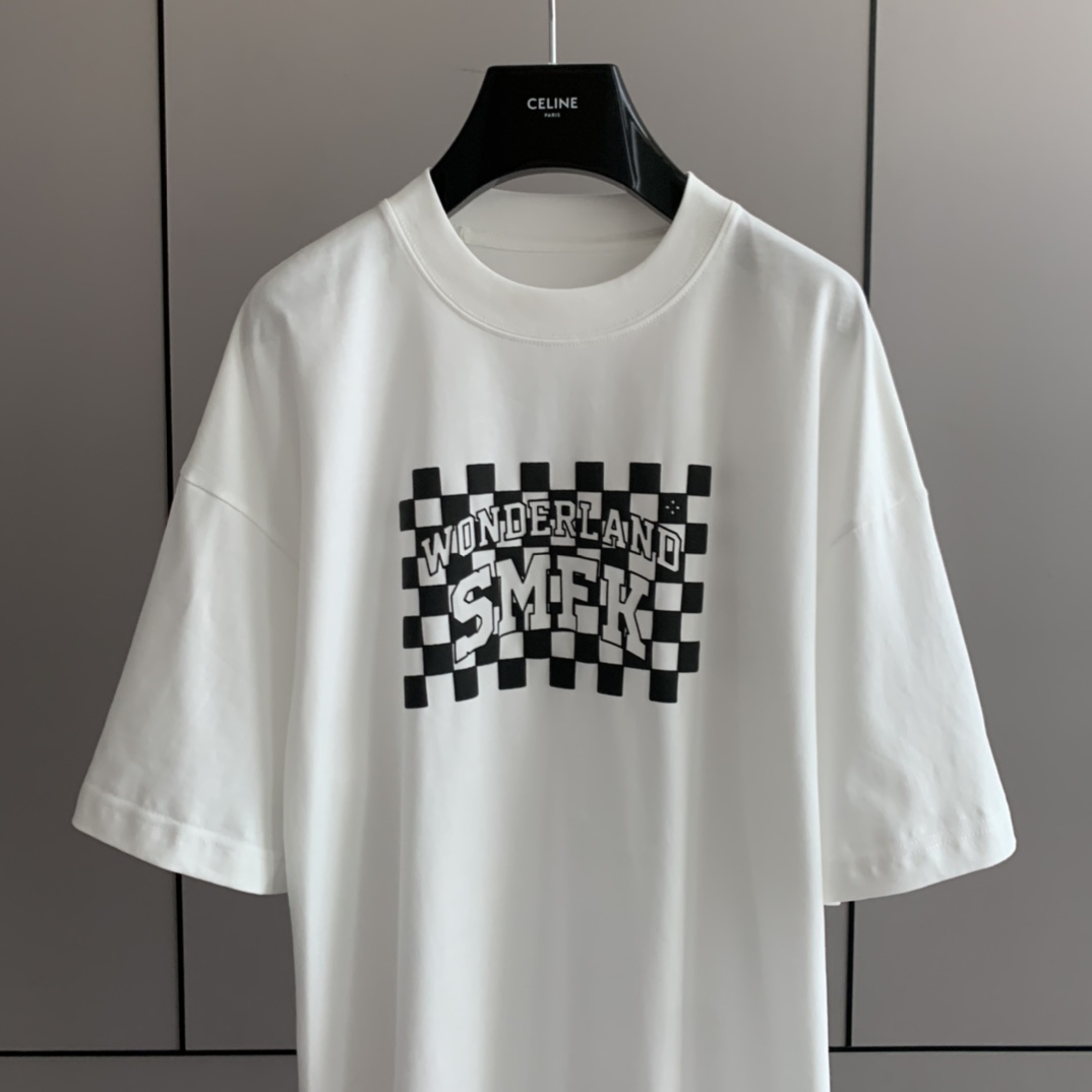 夏 新作登場 smfk ブランドコピー 純綿 人気トップス 短袖 ゆったり 男女兼用 ホワイト_2