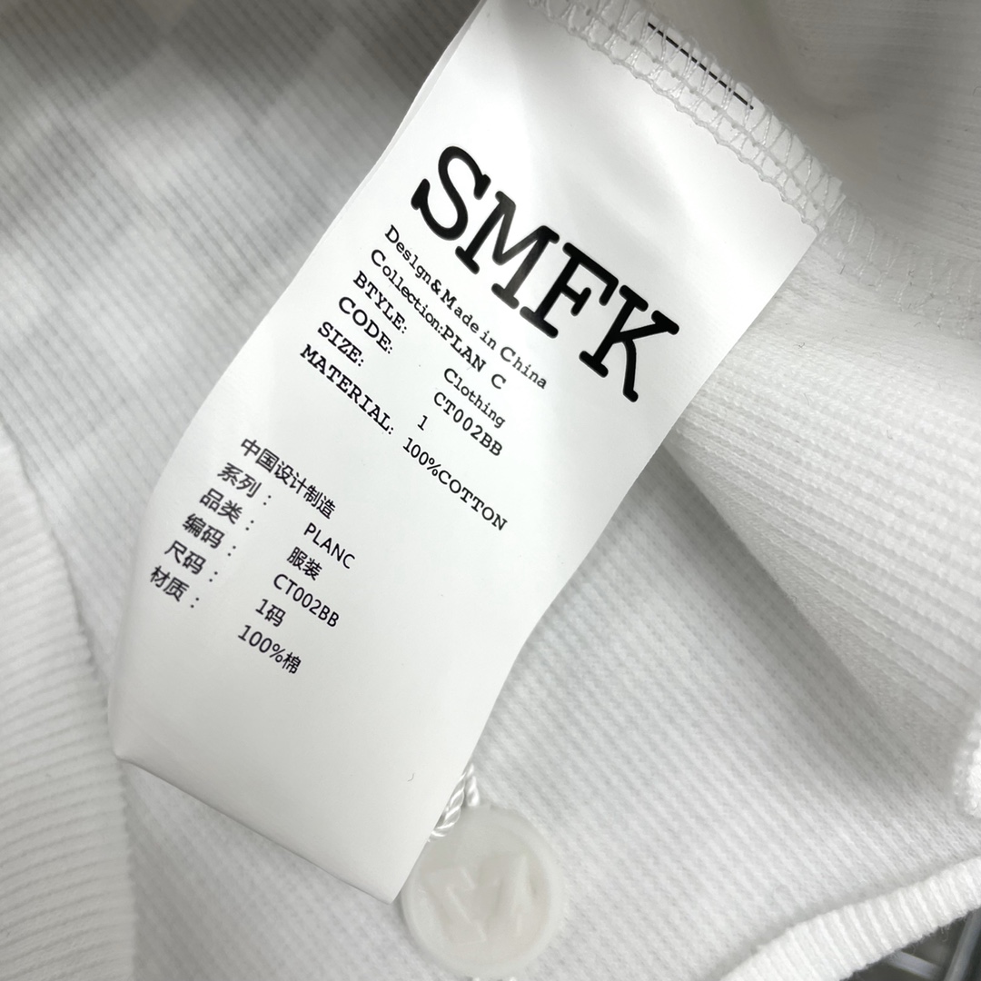NEW夏のSMFKtシャツヤーン偽物 シンプル 短袖トップス 純綿 セクシー 半身 ホワイト_6