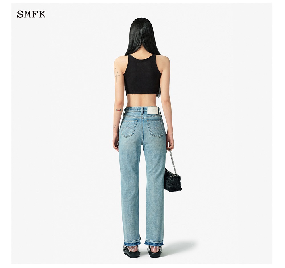 smfk 通販コピー カジュアルズボン デニム ジーンズ 美脚 筒形形 日常品 ブルー_2