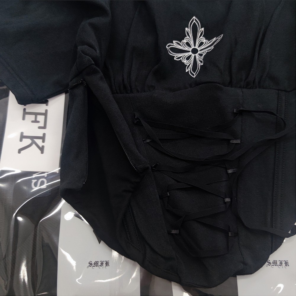 SMFKスナイデル トップス偽物 Tシャツ 純綿 短袖 レディース 半身 純綿 ブラック_6