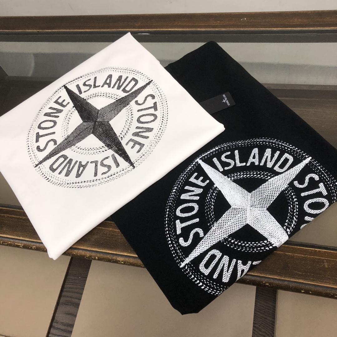 お買い得豊富なストーン アイランド ロン t メンズ激安通販 トップス 純綿Tシャツ 半袖 シンプル カップル 2色可選 ホワイト_2